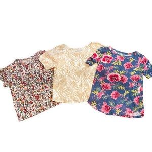 Loft T-shirt lot bundle of 3 floral short sleeve shirts size xs